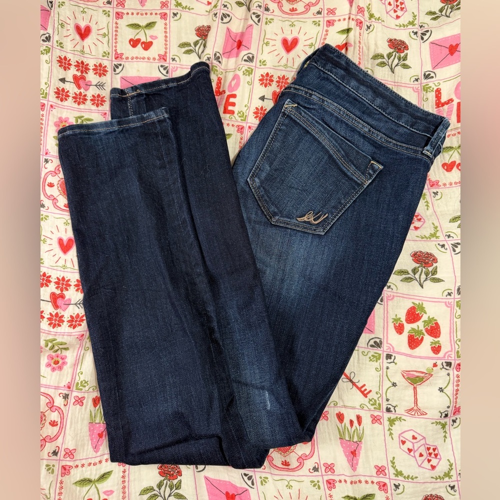 Express Women's ankle cut skinny Dark Blue Jeans